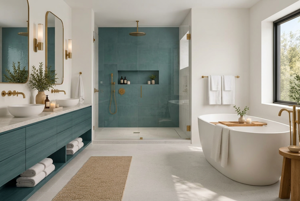 Afgewerkte luxe badkamer