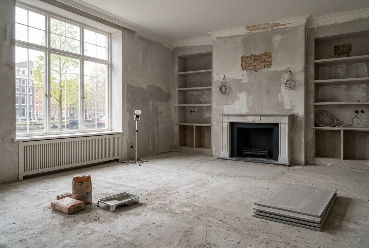 Woonkamer in sloopstaat